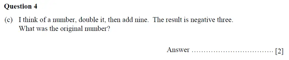 Question 4(c) - Oundle School - 11 Plus Second Form Mathematics - 2019