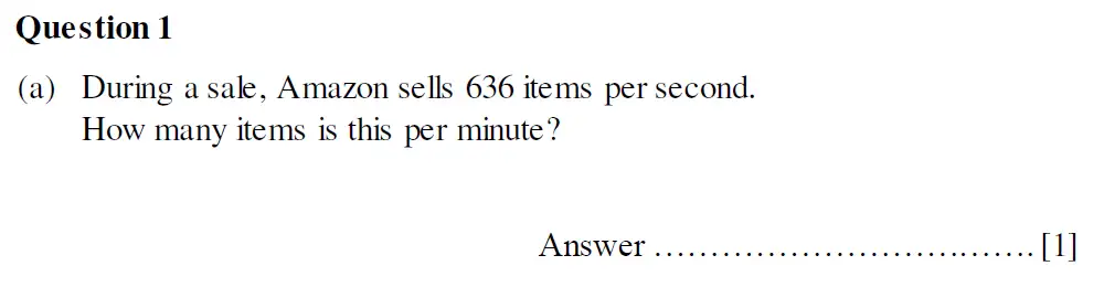 Question 1(a) - Oundle School Second Form Mathematics 2020