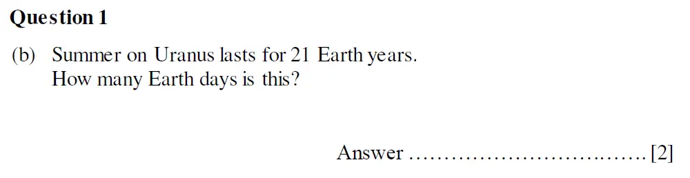 Question 1(b) - Oundle School Second Form Mathematics 2020
