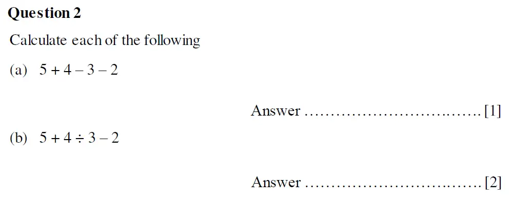 Question 2(a,b) - Oundle School Second Form Mathematics 2020