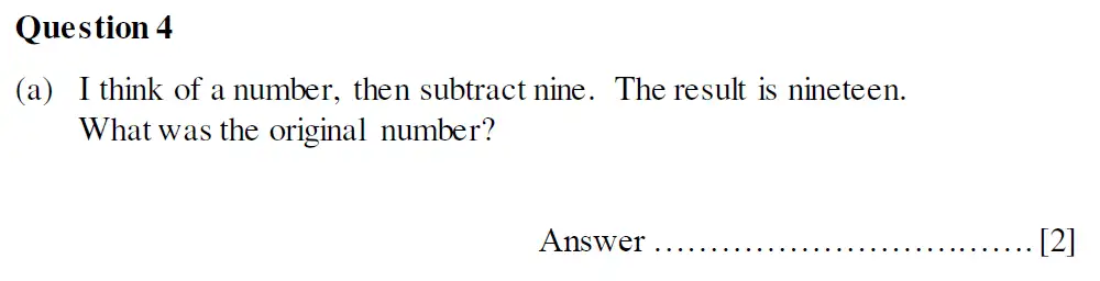 Question 4(a) - Oundle School Second Form Mathematics 2020