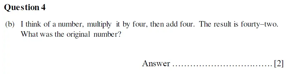 Question 4(b) - Oundle School Second Form Mathematics 2020