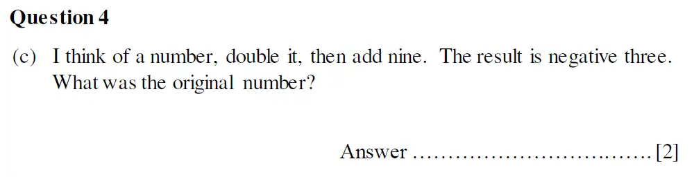 Question 4(c) - Oundle School Second Form Mathematics 2020