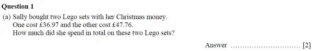 Question 1(a) - Oundle School First Form Mathematics 2019