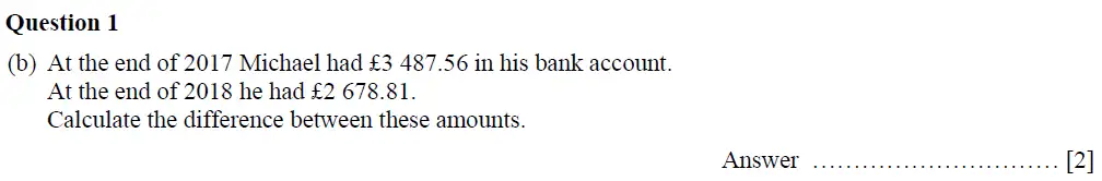 Question 1(b) - Oundle School First Form Mathematics 2019