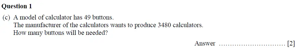Question 1(c) - Oundle School First Form Mathematics 2019