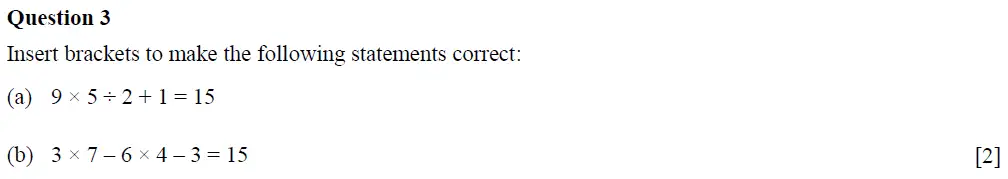 Question 3(a,b) - Oundle School First Form Mathematics 2019