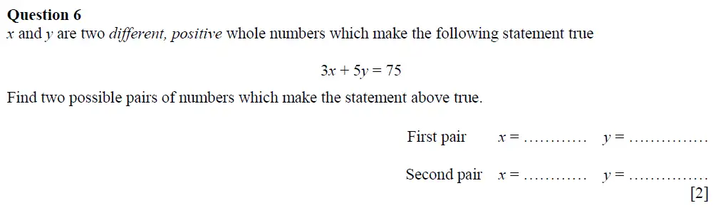 Question 6 - Oundle School First Form Mathematics 2019