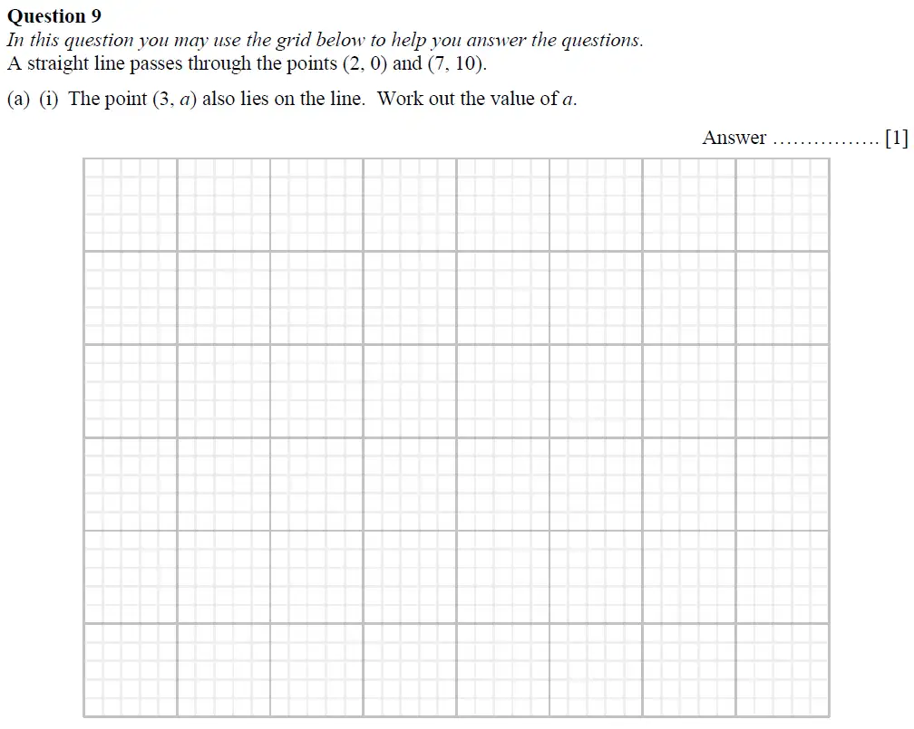 Question 9(a)(i) - Oundle School First Form Mathematics 2019