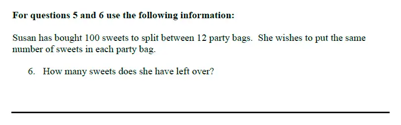 Question 6 - Queens’ School – Maths Familiarisation Paper - 2024