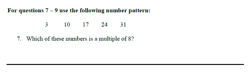 Question 7 - Queens’ School – Maths Familiarisation Paper - 2024