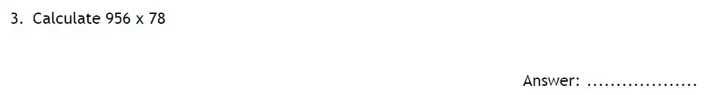 Question 3 - Reading Blue Coat School 11 Plus Maths Sample Paper 2024
