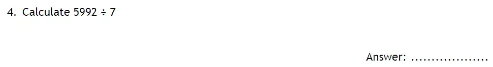 Question 4 - Reading Blue Coat School 11 Plus Maths Sample Paper 2024