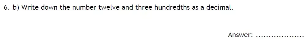 Question 6(b) - Reading Blue Coat School 11 Plus Maths Sample Paper 2024