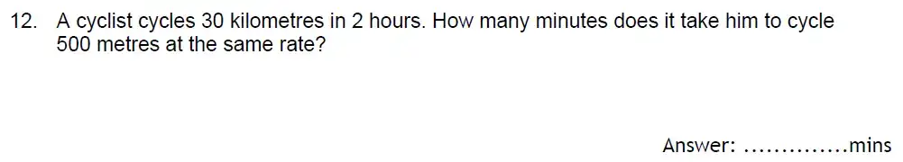 Question 12 - Reading Blue Coat School 11 Plus Maths Sample Paper 2024