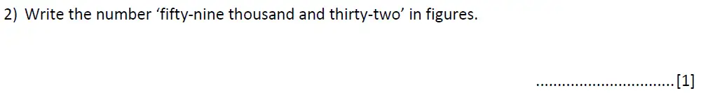 Question 2 - Reigate Grammar 11 Plus Maths Entrance Examination 2024