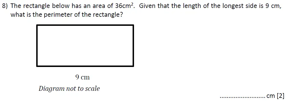Question 8 - Reigate Grammar 11 Plus Maths Entrance Examination 2024