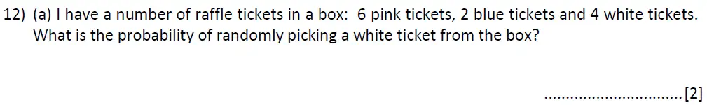Question 12(a) - Reigate Grammar 11 Plus Maths Entrance Examination 2024