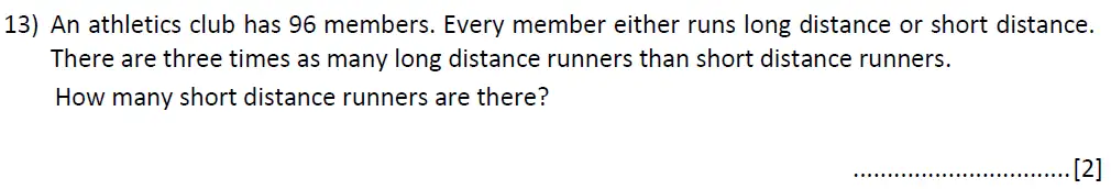 Question 13 - Reigate Grammar 11 Plus Maths Entrance Examination 2024