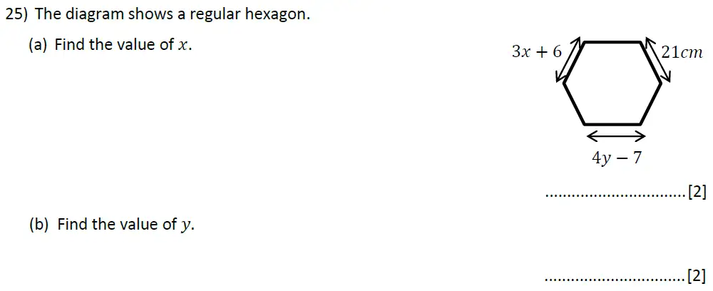Question 25(a,b) - Reigate Grammar - 11 Plus Maths Entrance Examination - 2025