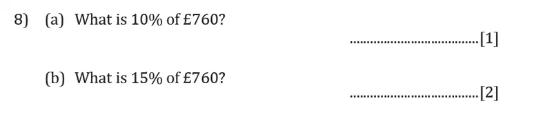 Question 8(a,b) - Reigate Grammar School – 11+ Maths Entrance Exam Paper – 2019