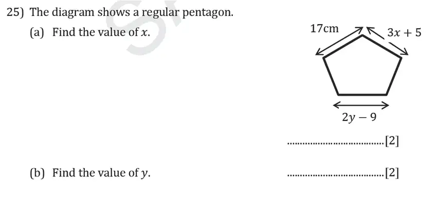 Question 25(a,b) - Reigate Grammar School – 11+ Maths Entrance Exam Paper – 2019