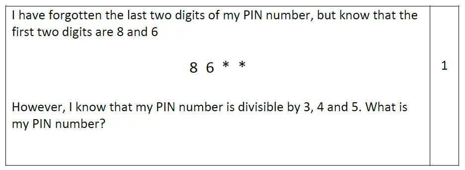 Question 54 - Reigate Grammar School 11 Maths Entrance Examination 2013