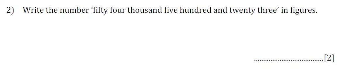 Question 2 - Reigate Grammar School 11 Plus 2017 Entrance Examination