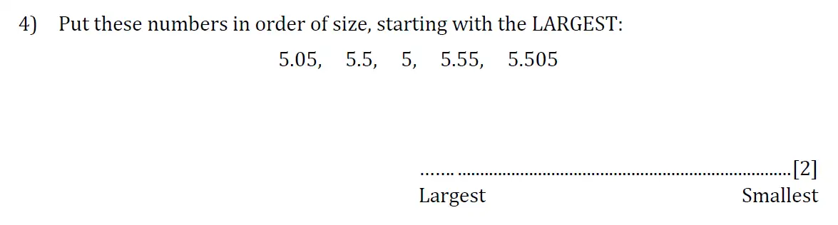 Question 4 - Reigate Grammar School 11 Plus 2017 Entrance Examination