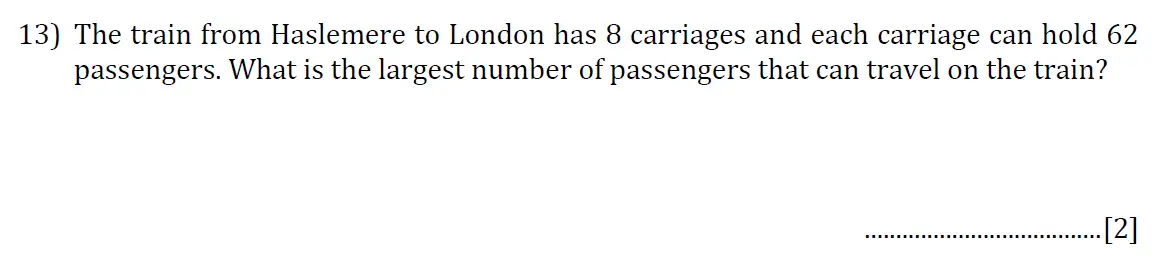 Question 13 - Reigate Grammar School 11 Plus 2017 Entrance Examination