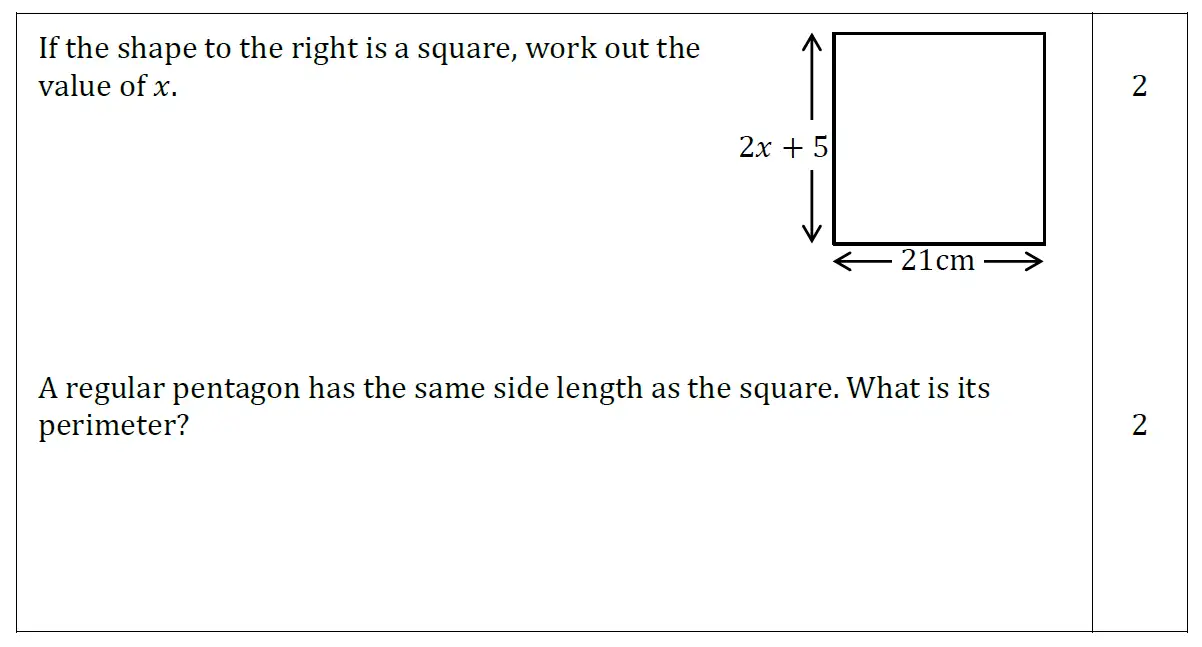 Question 50(50(a),50(b)) - Reigate Grammar School 11 Plus Maths Entrance Examination 2015