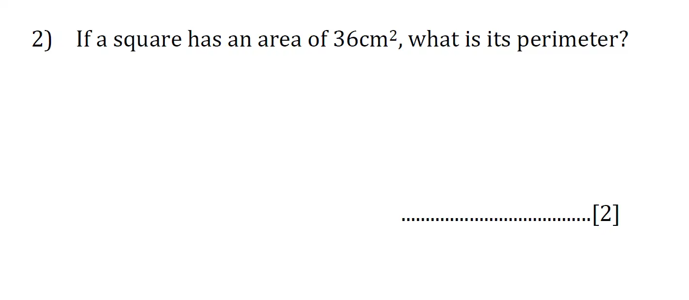 Question 2 - Reigate Grammar School 11 Plus Maths Entrance Examination 2023