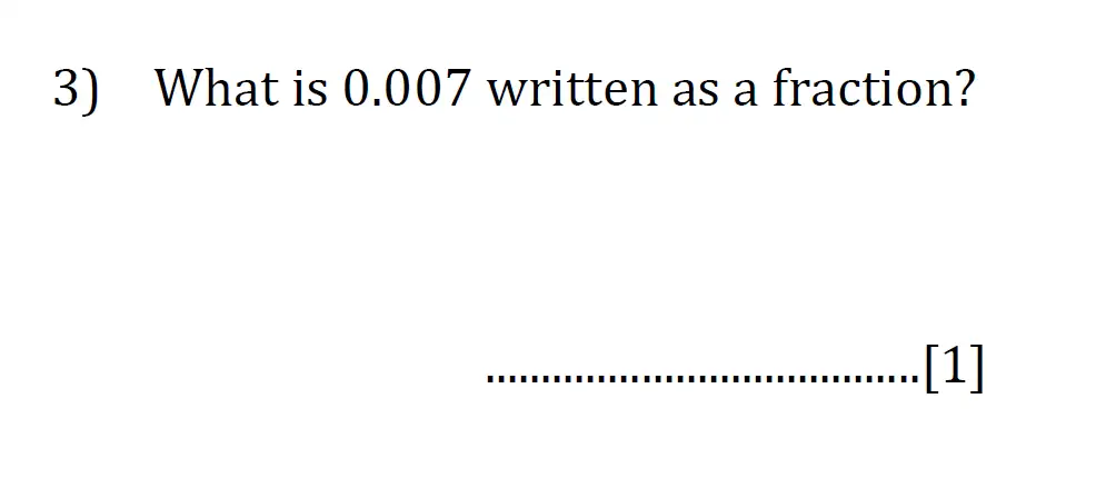 Question 3 - Reigate Grammar School 11 Plus Maths Entrance Examination 2023