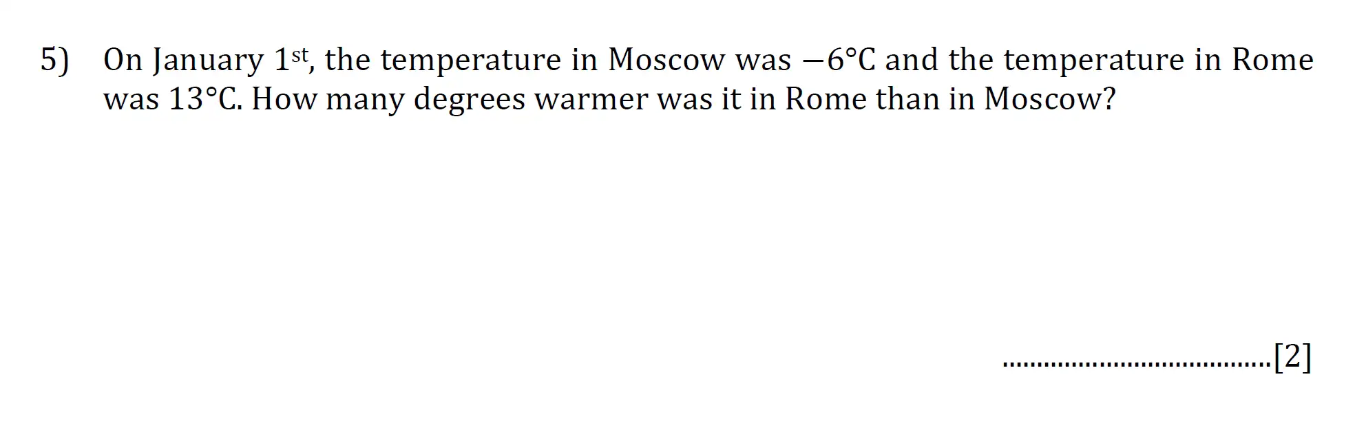 Question 5 - Reigate Grammar School 11 Plus Maths Entrance Examination 2023
