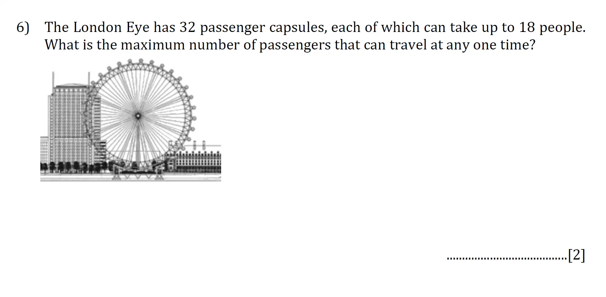 Question 6 - Reigate Grammar School 11 Plus Maths Entrance Examination 2023