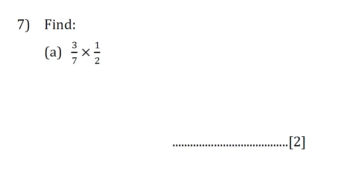 Question 7(a) - Reigate Grammar School 11 Plus Maths Entrance Examination 2023