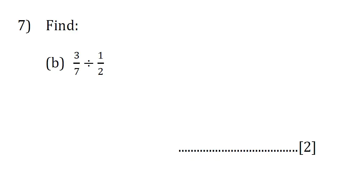 Question 7(b) - Reigate Grammar School 11 Plus Maths Entrance Examination 2023