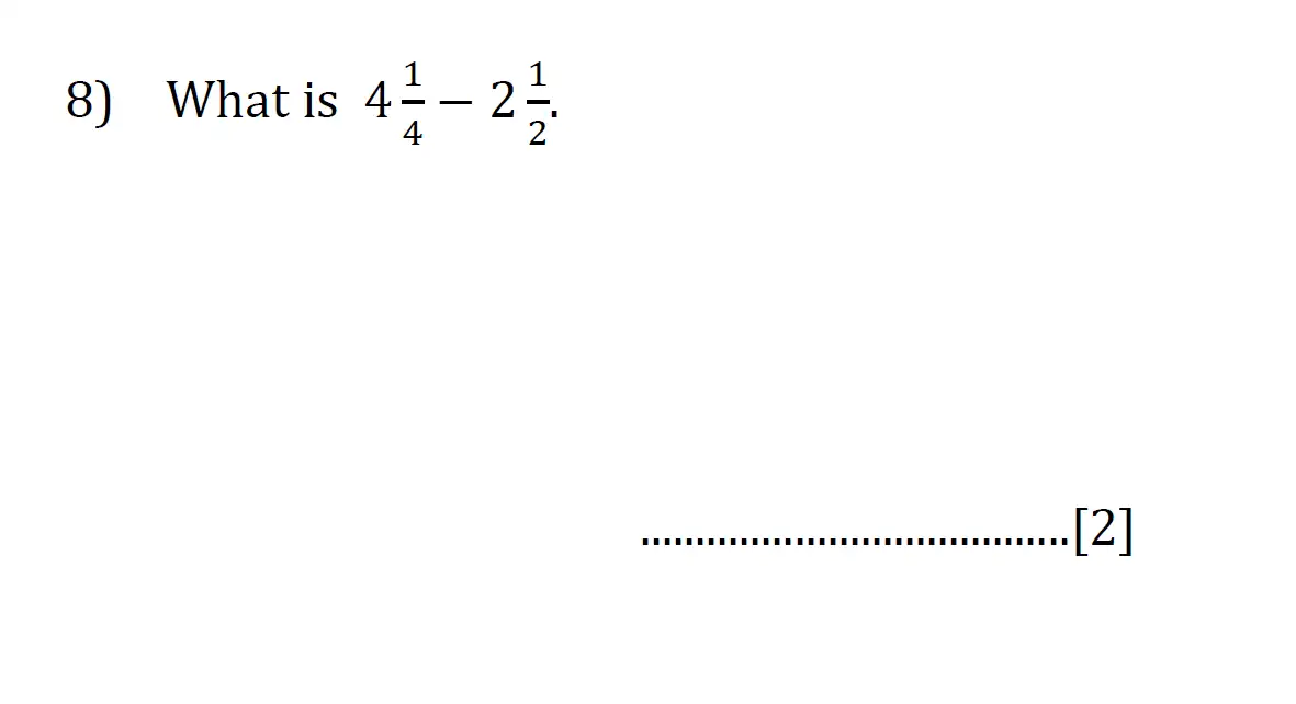 Question 8 - Reigate Grammar School 11 Plus Maths Entrance Examination 2023