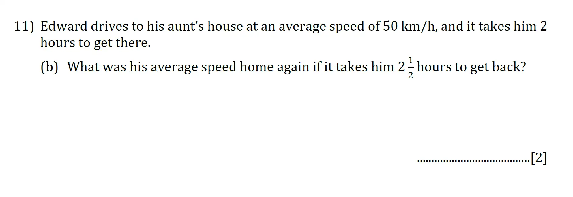 Question 11(b) - Reigate Grammar School 11 Plus Maths Entrance Examination 2023