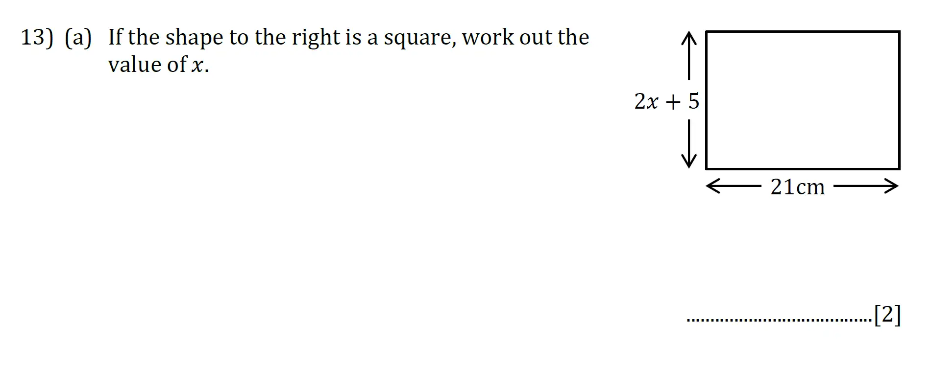 Question 13(a) - Reigate Grammar School 11 Plus Maths Entrance Examination 2023
