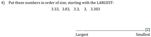 Question 4 - Reigate Grammar School - 11+ Sample Maths Paper - 2018