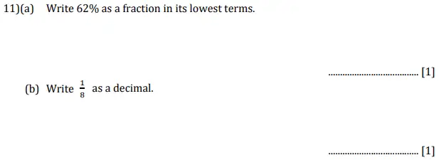 Question 11(a,b) - Reigate Grammar School - 11+ Sample Maths Paper - 2018
