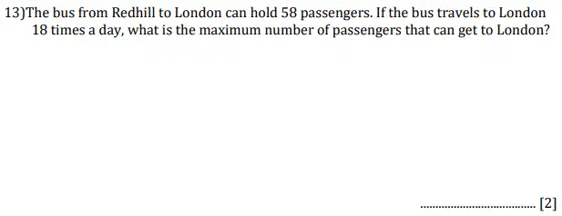 Question 13 - Reigate Grammar School - 11+ Sample Maths Paper - 2018