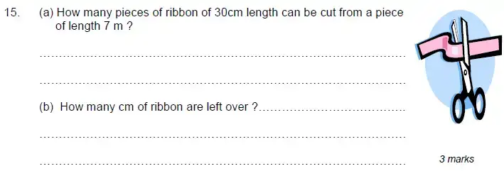 Question 15(a,b) - Royal Russell School Sample Year 7 Maths Practice Paper - 2024