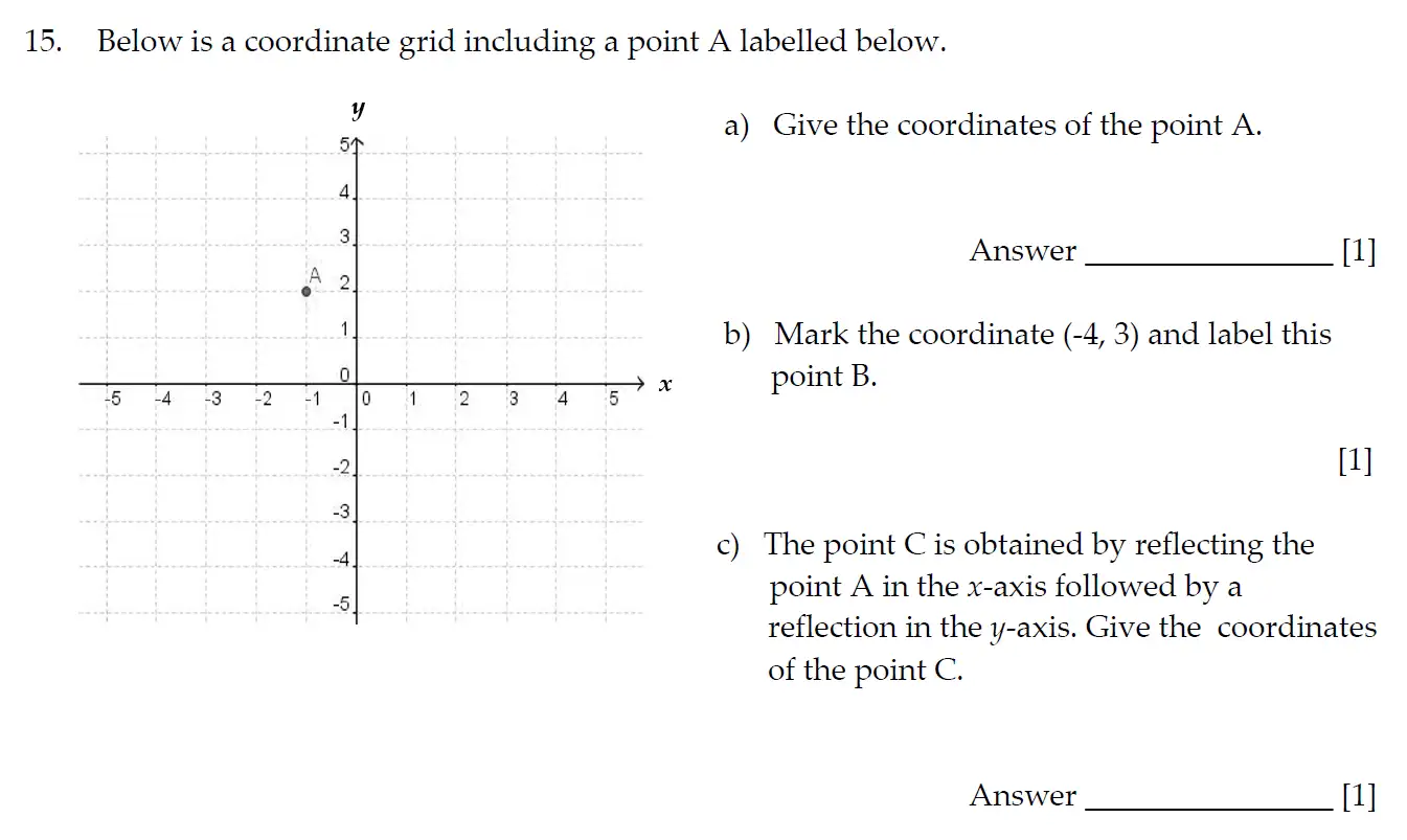 Question 15(a,b,c) - Sevenoaks School - Year 7 Maths Entrance Exam - 2020