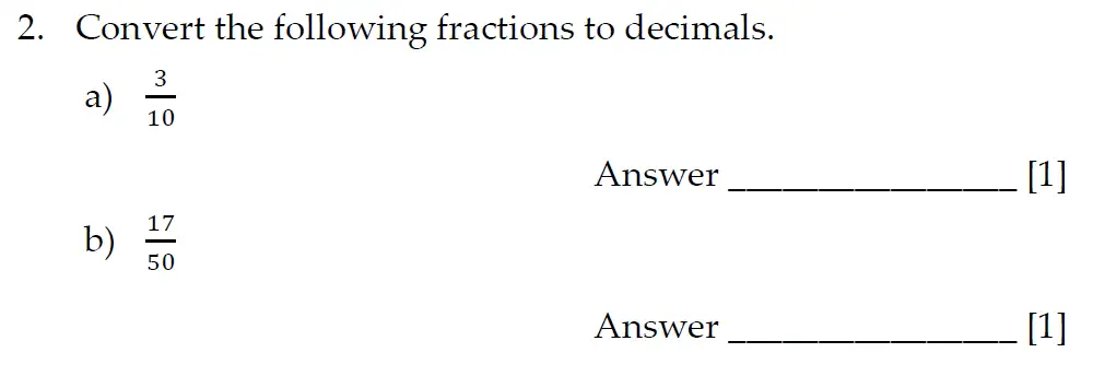 Question 2(a,b) - Sevenoaks School Year 7 Entrance Exam 2021