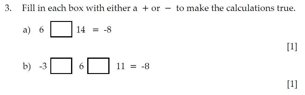 Question 3(a,b) - Sevenoaks School Year 7 Entrance Exam 2021