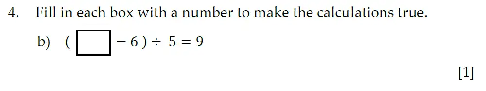 Question 4(b) - Sevenoaks School Year 7 Entrance Exam 2021