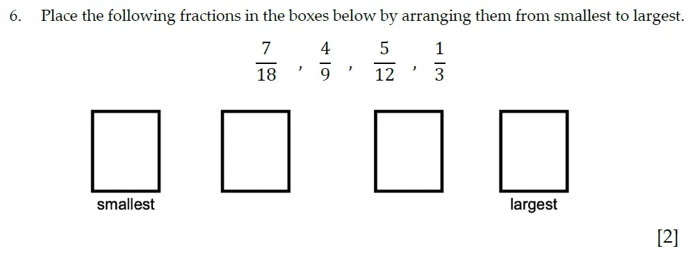 Question 6 - Sevenoaks School Year 7 Entrance Exam 2021