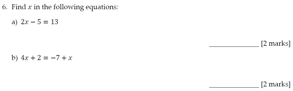 Question 6(a,b) - Sevenoaks School Year 7 Entrance Exam 2022